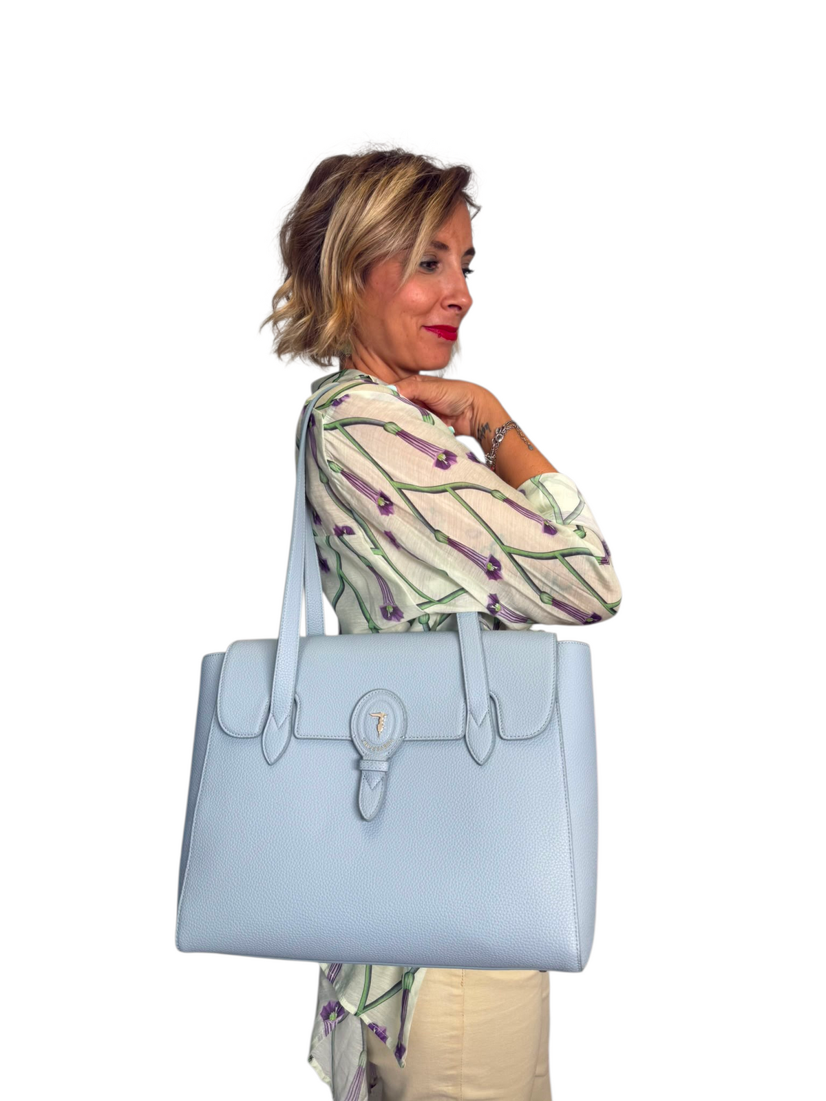 TRUSSARDI shopping bag Baby blue