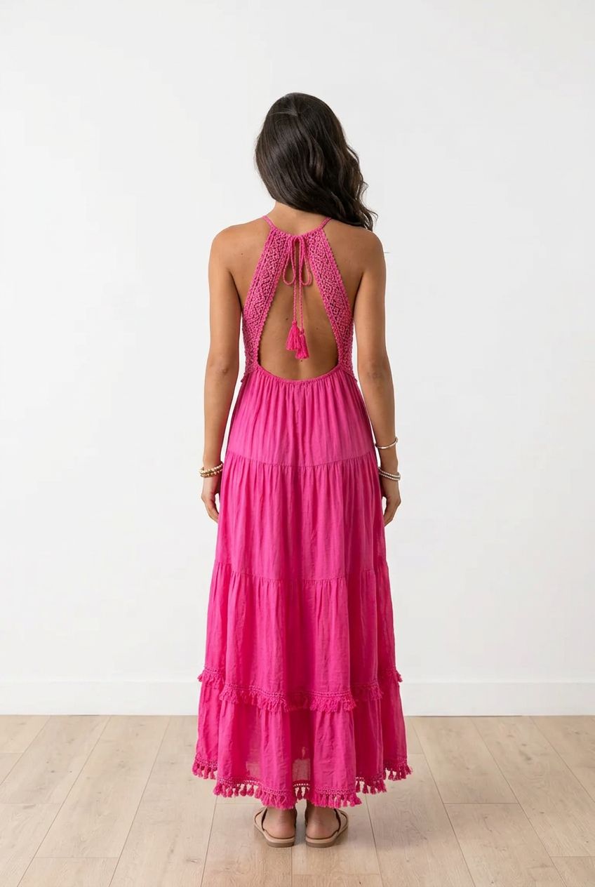 Abito lungo fucsia Dea