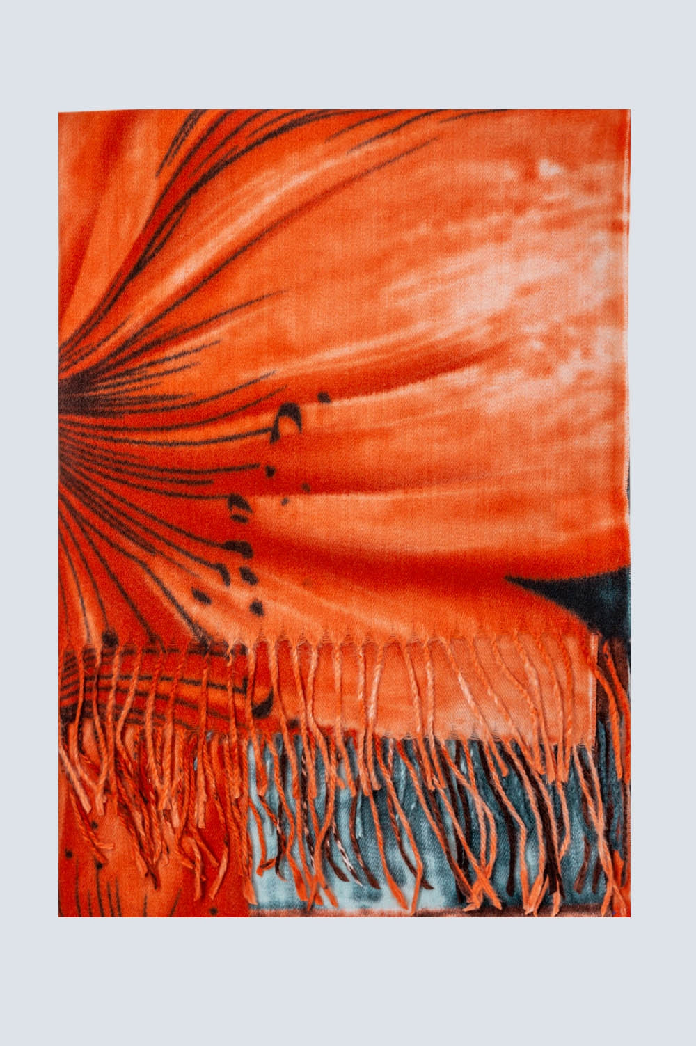 Q2 sciarpa con stampa di fiori d'arancio