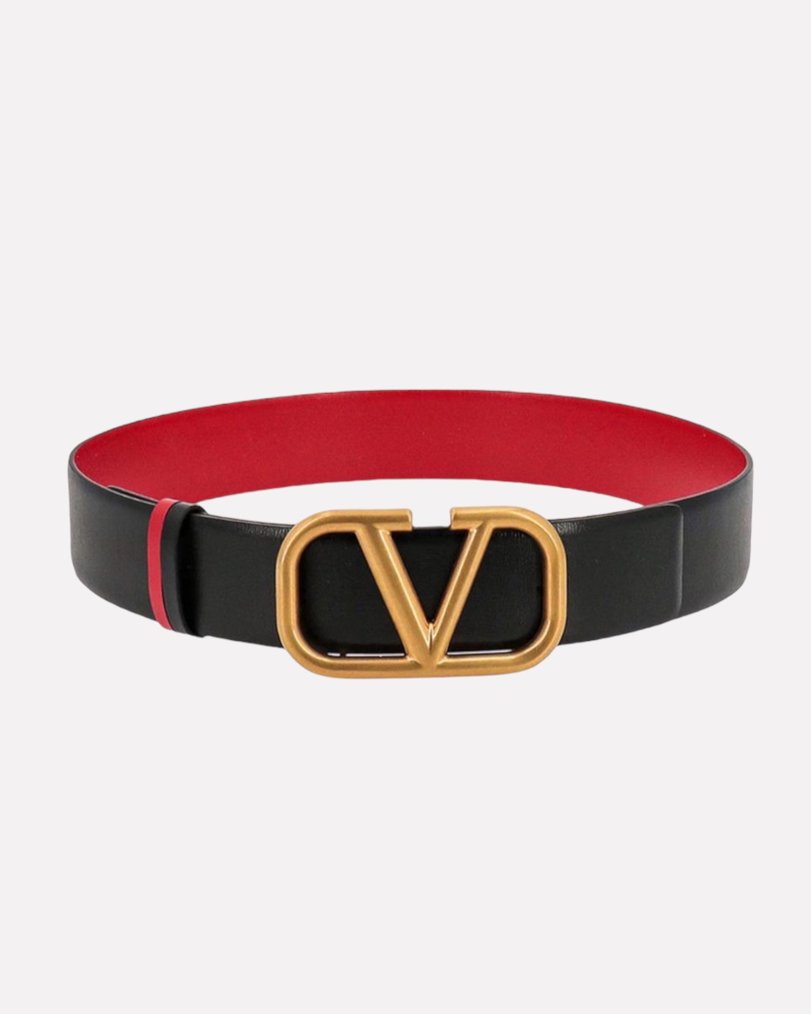 VALENTINO Cintura VLOGO reversibile nera rossa