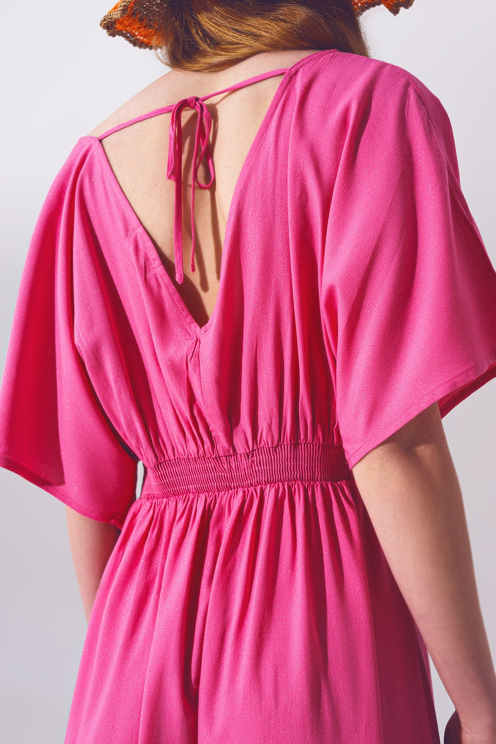 vestito lungo da giorno rosa