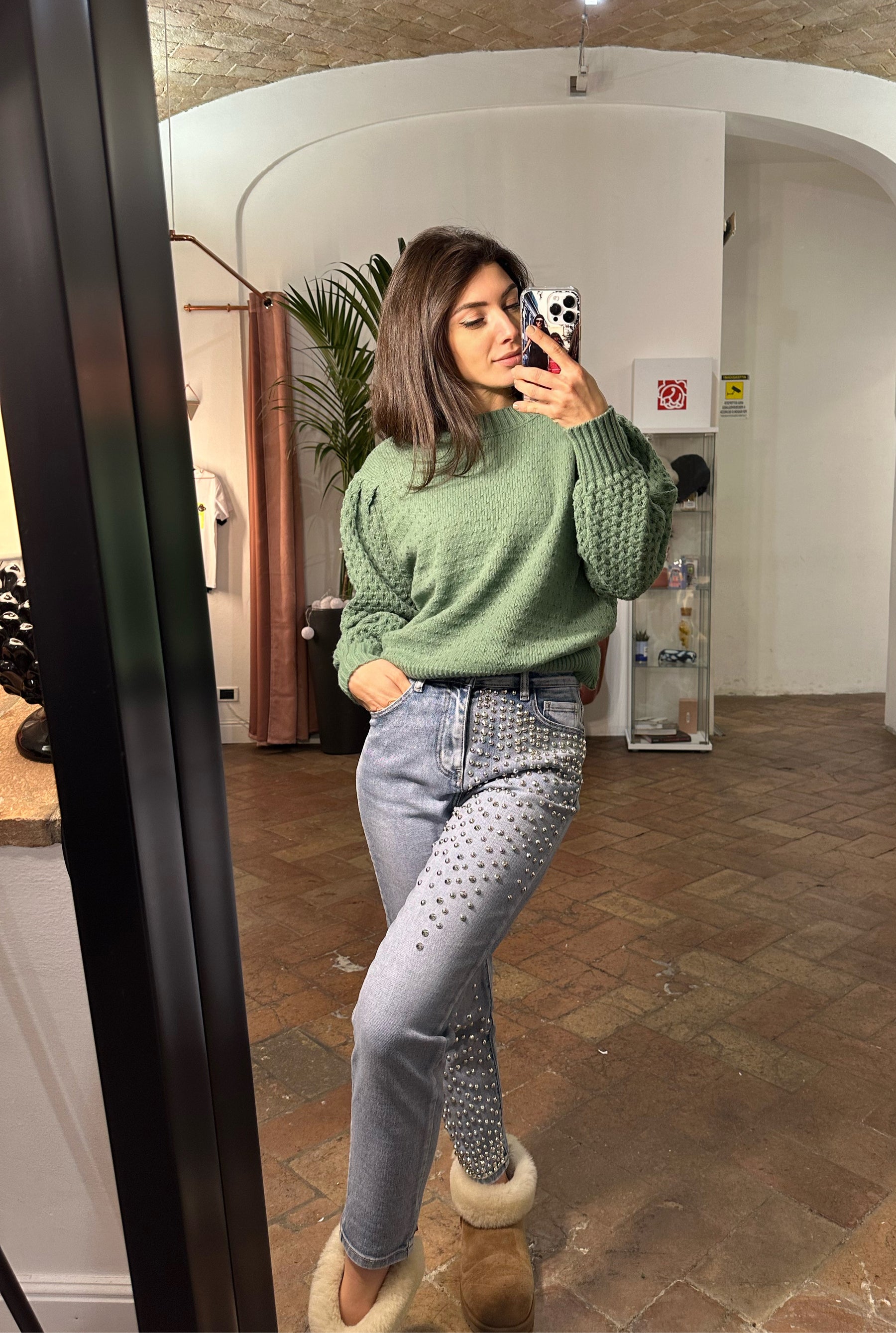 METIS GLAM Maglione spalle a sbuffo vari colori