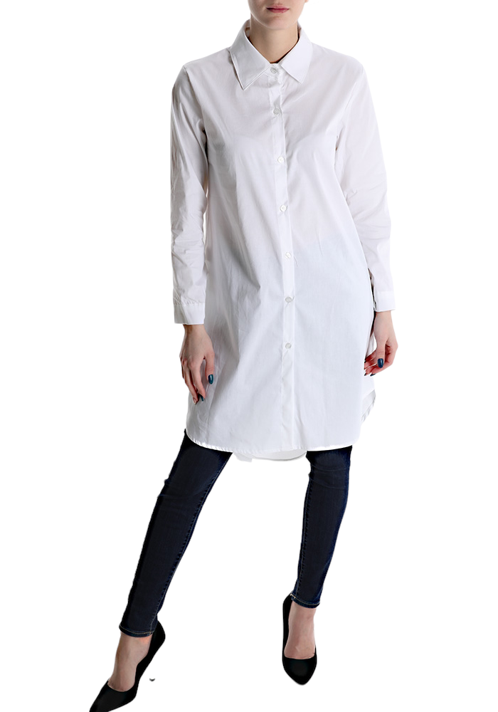METIS GLAM- Camicia bianca lunga svasata