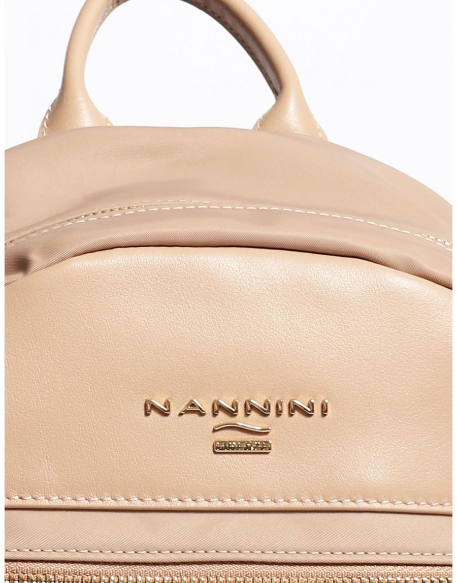 NANNINI Zaino Beige nylon e pelle