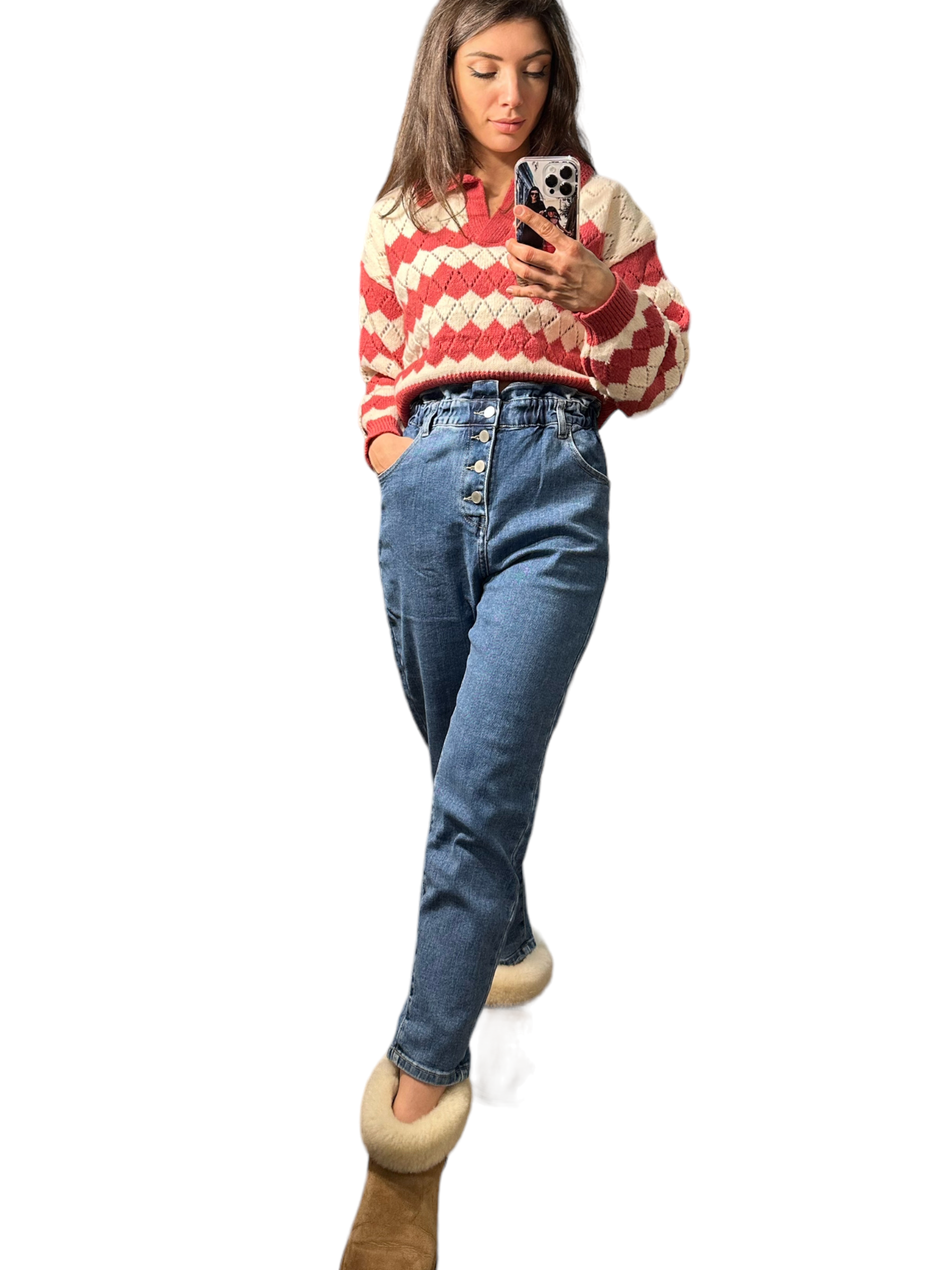 METIS GLAM Jeans momfit CARAMELLA