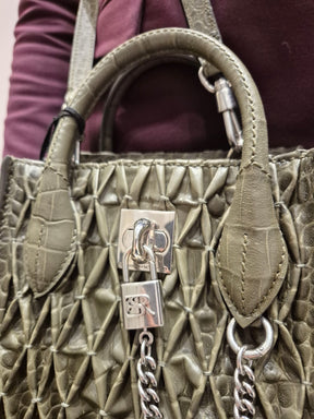 ERMANNO SCERVINO Borsa a tracolla goffrata verde