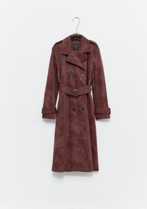 Trench bordeaux scamosciato