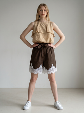 Pantaloncini cotone e pizzo
