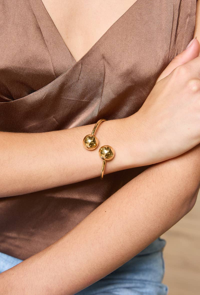 Bracciale rigido a sfera in acciaio inossidabile: Oro