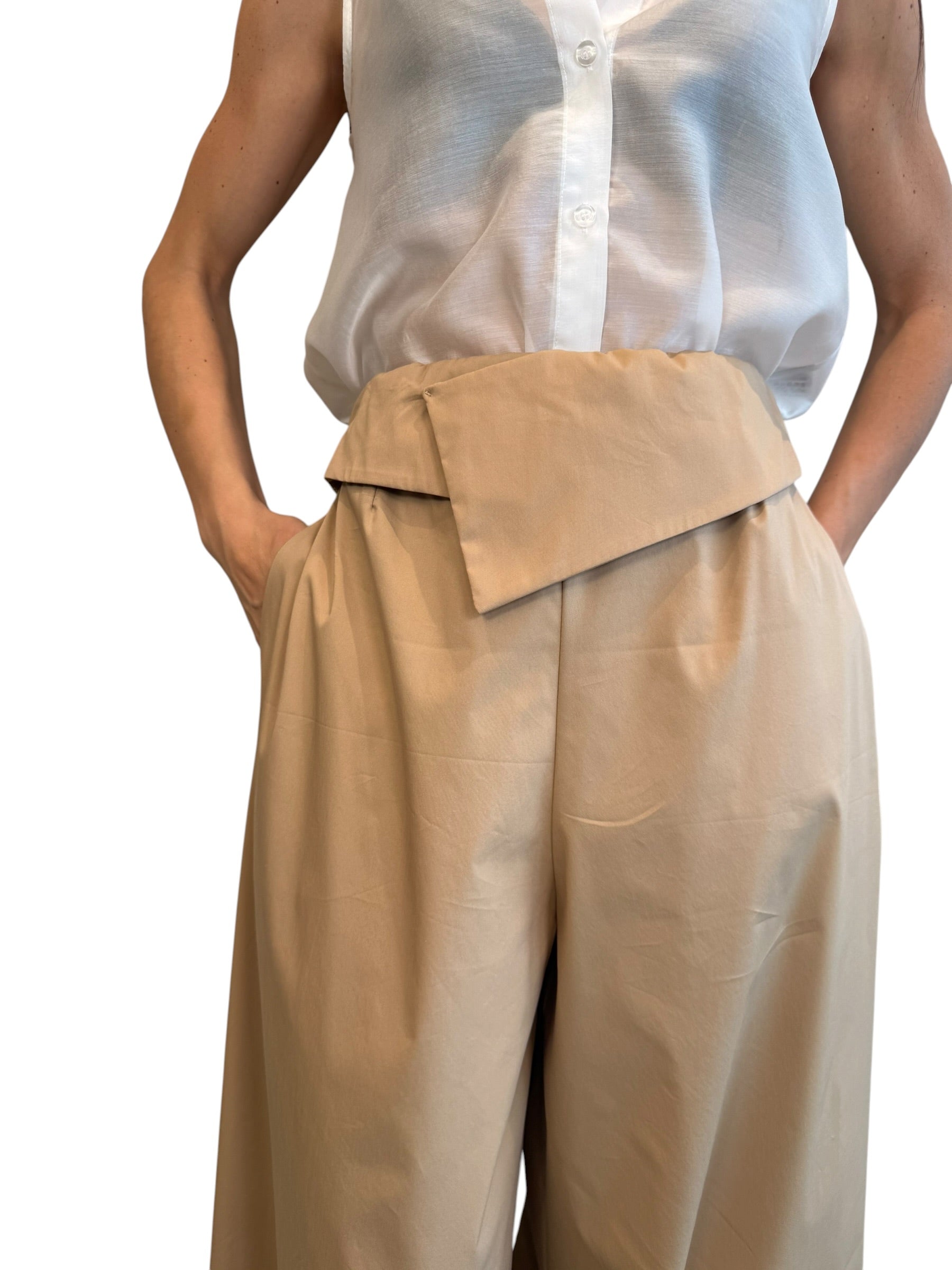 Pantaloni palazzo con patta