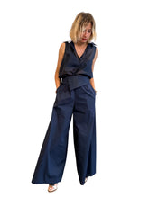 Pantaloni palazzo con patta