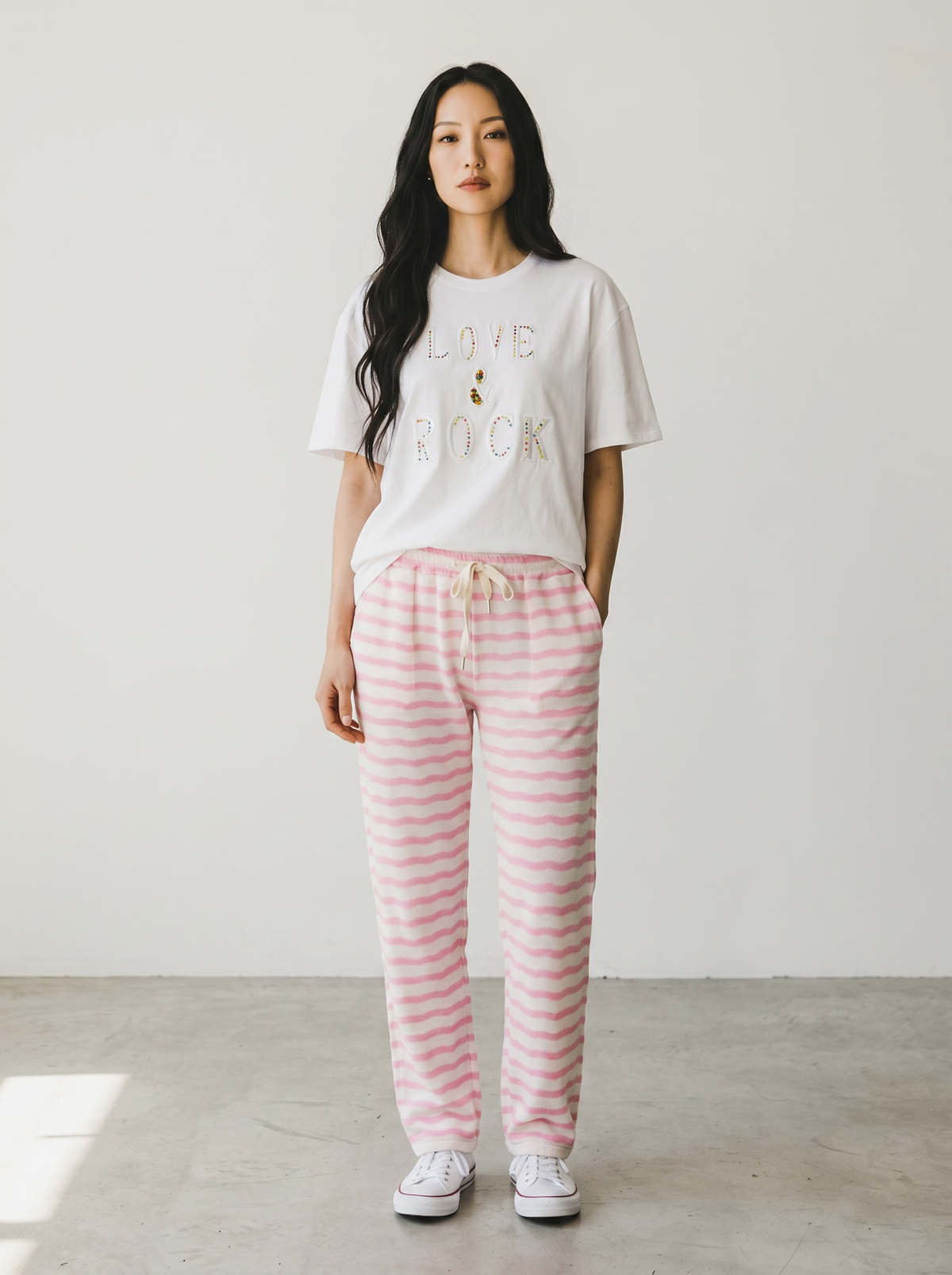T shirt LOVE & ROCK con corallini