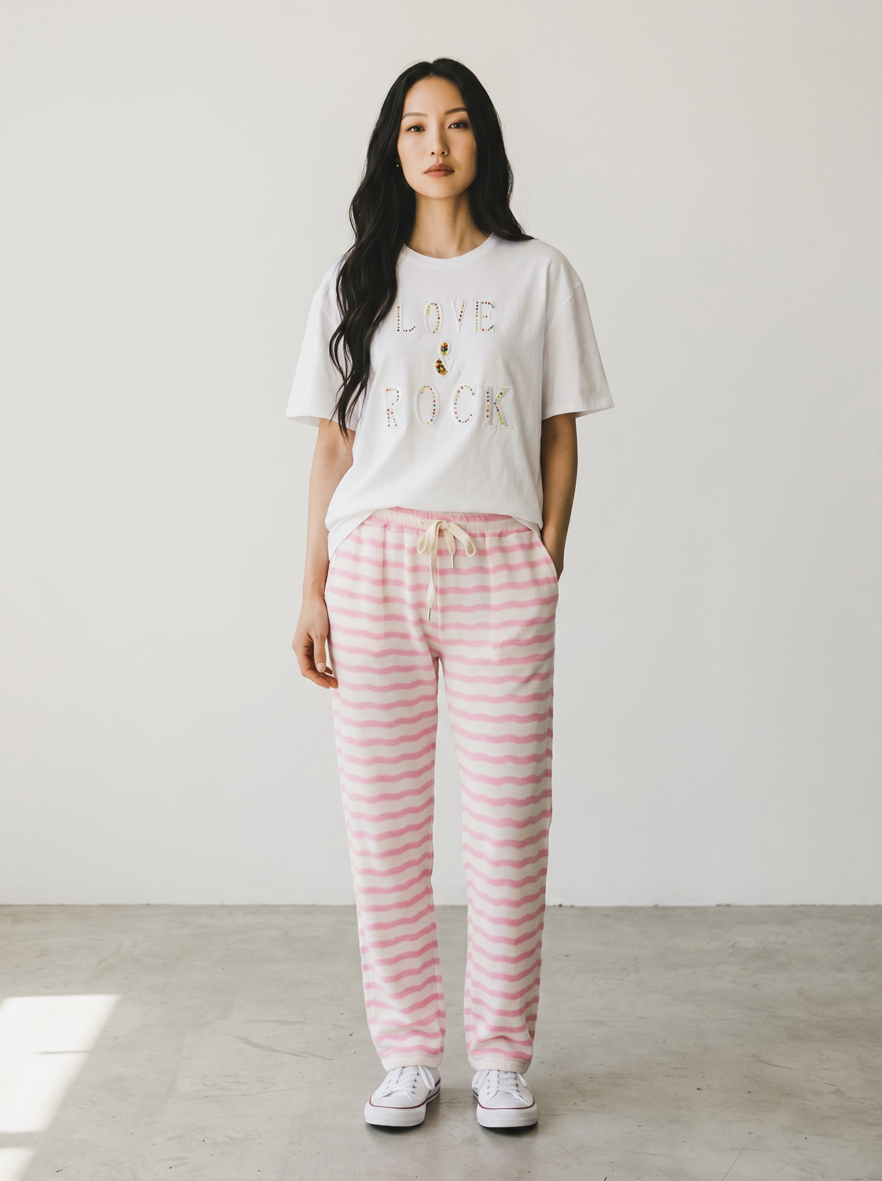 T shirt LOVE & ROCK con corallini