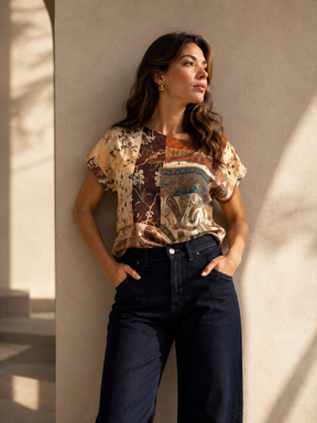 Maglia blusa Patchwork