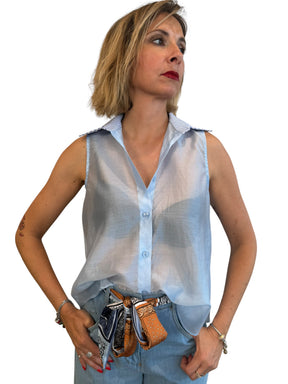 Camicia Smanicata Marina