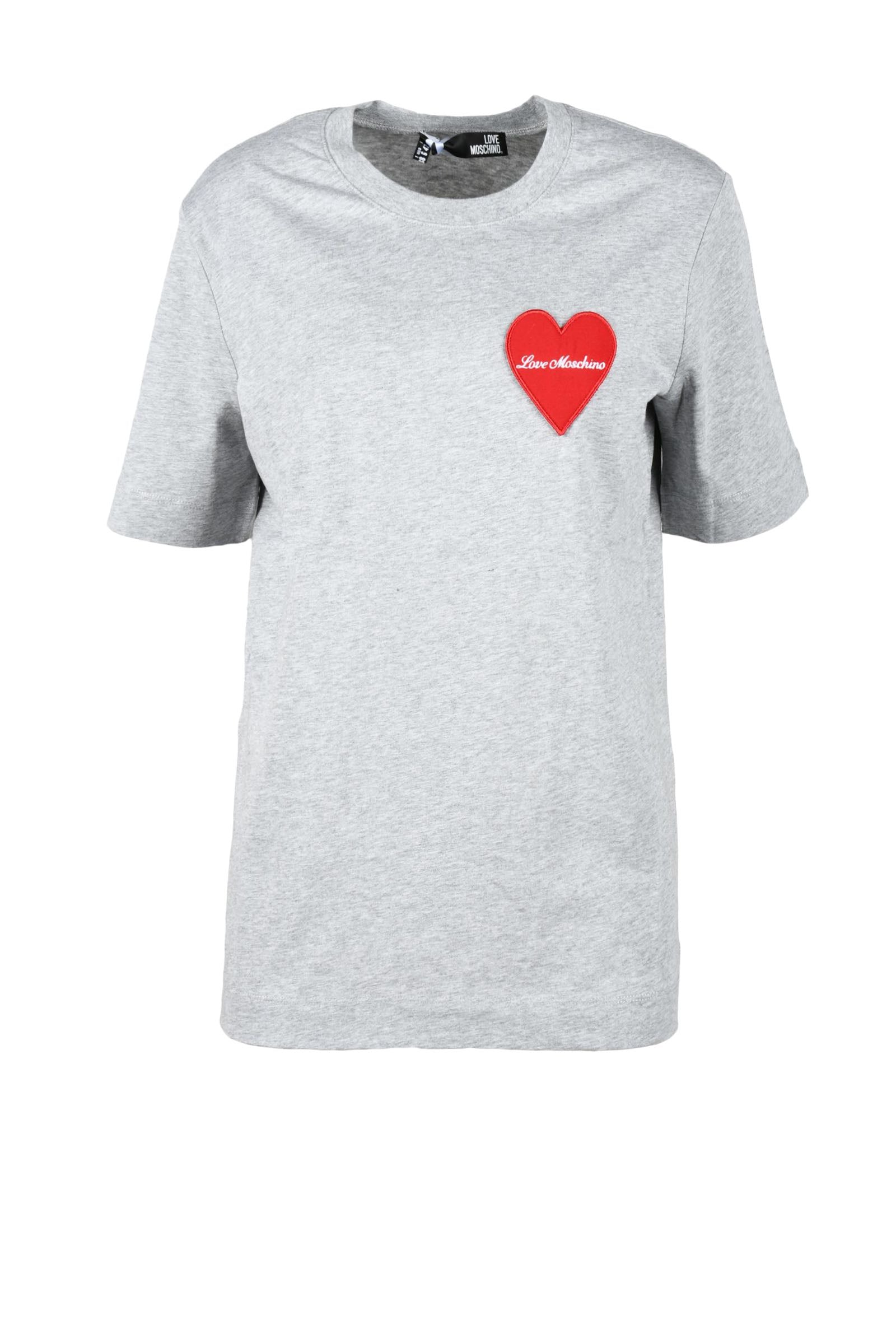 LOVE MOSCHINO T shirt grigia con cuore