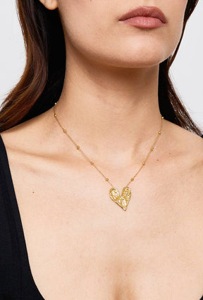 Collana a cuore in acciaio inossidabile color Oro giallo