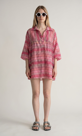 Mini abito zig zag fucsia