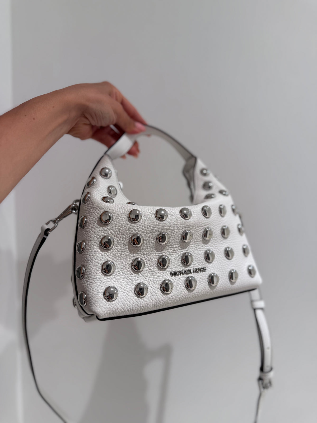 MICHAEL KORS Borsa bianca con borchiette