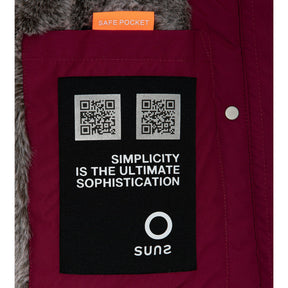 SUNS Piumuno bordeaux con eco pelliccia interna