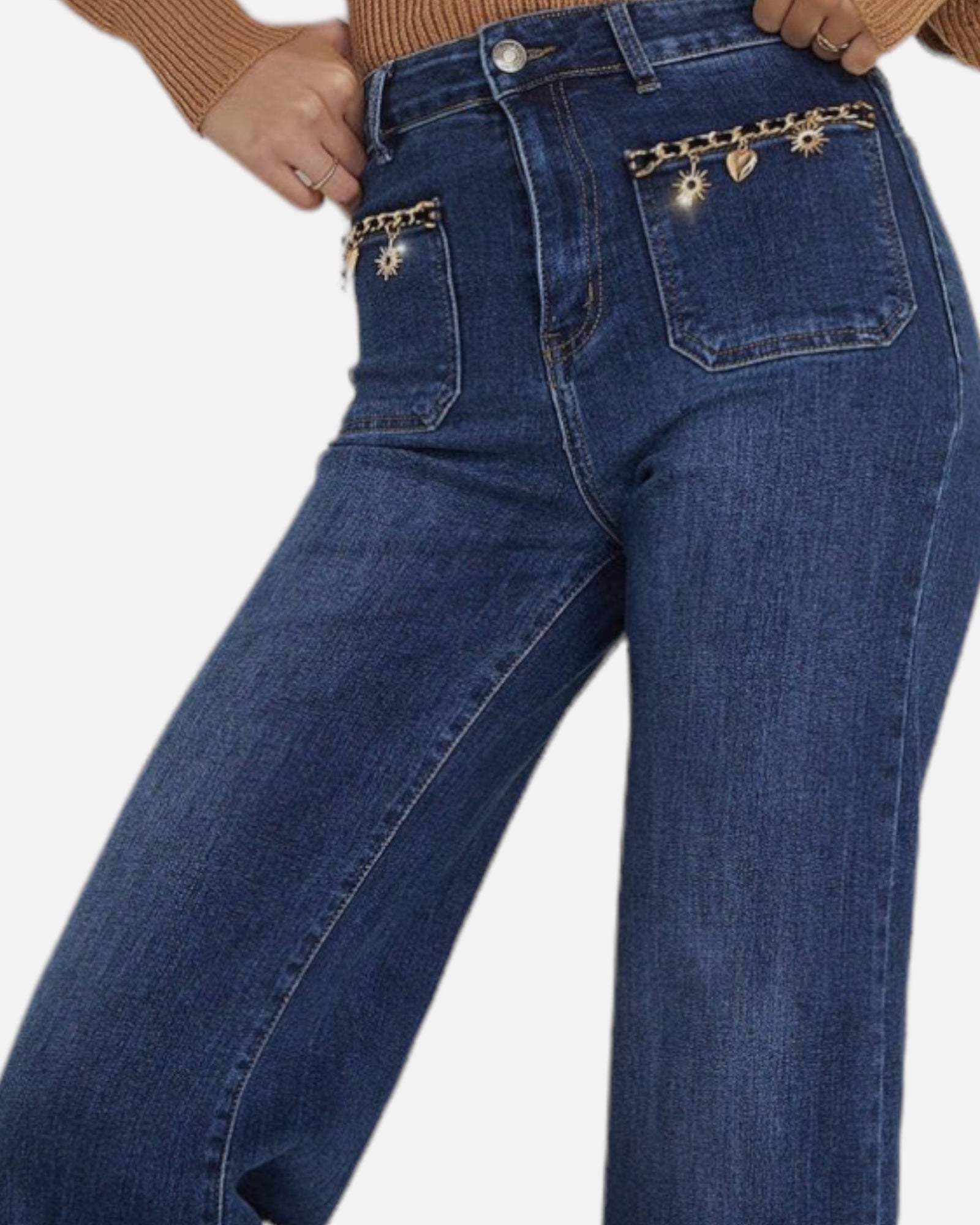 Jeans palazzo charms ciondoli