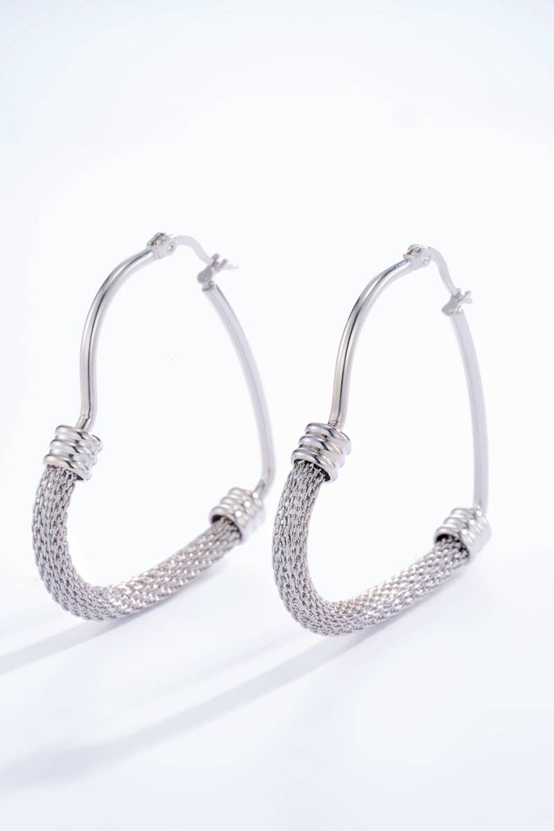 Orecchini a cuore  in acciaio inossidabile color argento