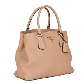 PRADA borsa beige con tracolla pelle martellata