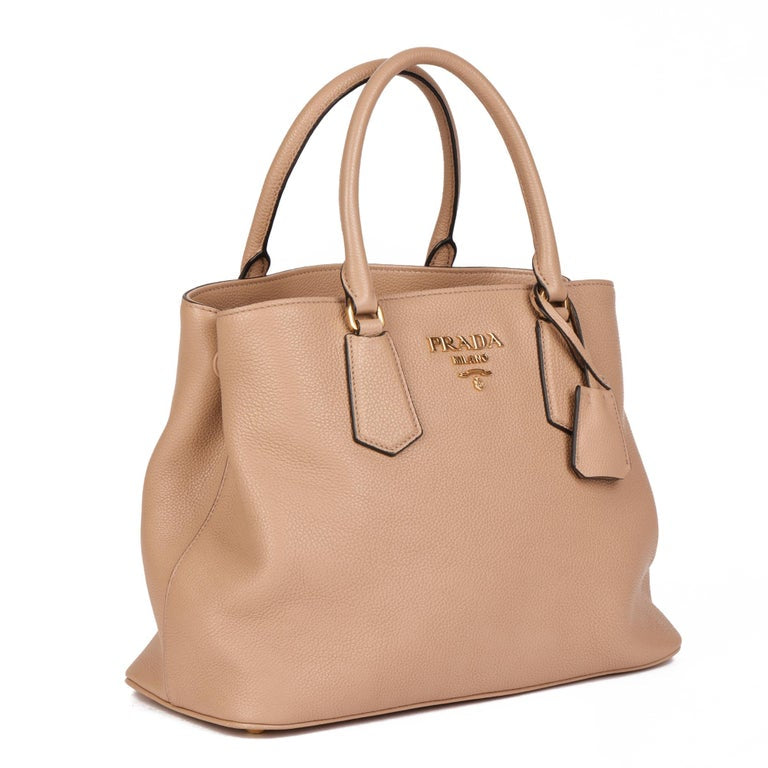 PRADA borsa beige con tracolla pelle martellata