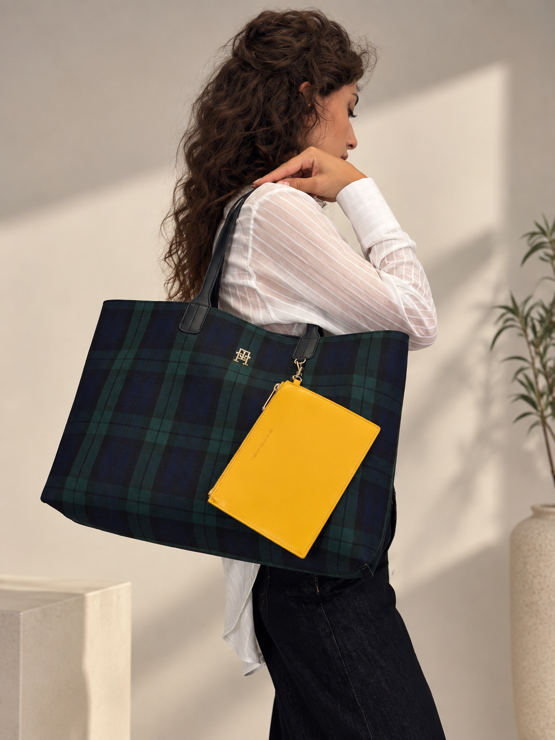 TOMMY HILFIGER shopper grande Check