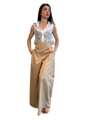 Pantaloni palazzo con patta