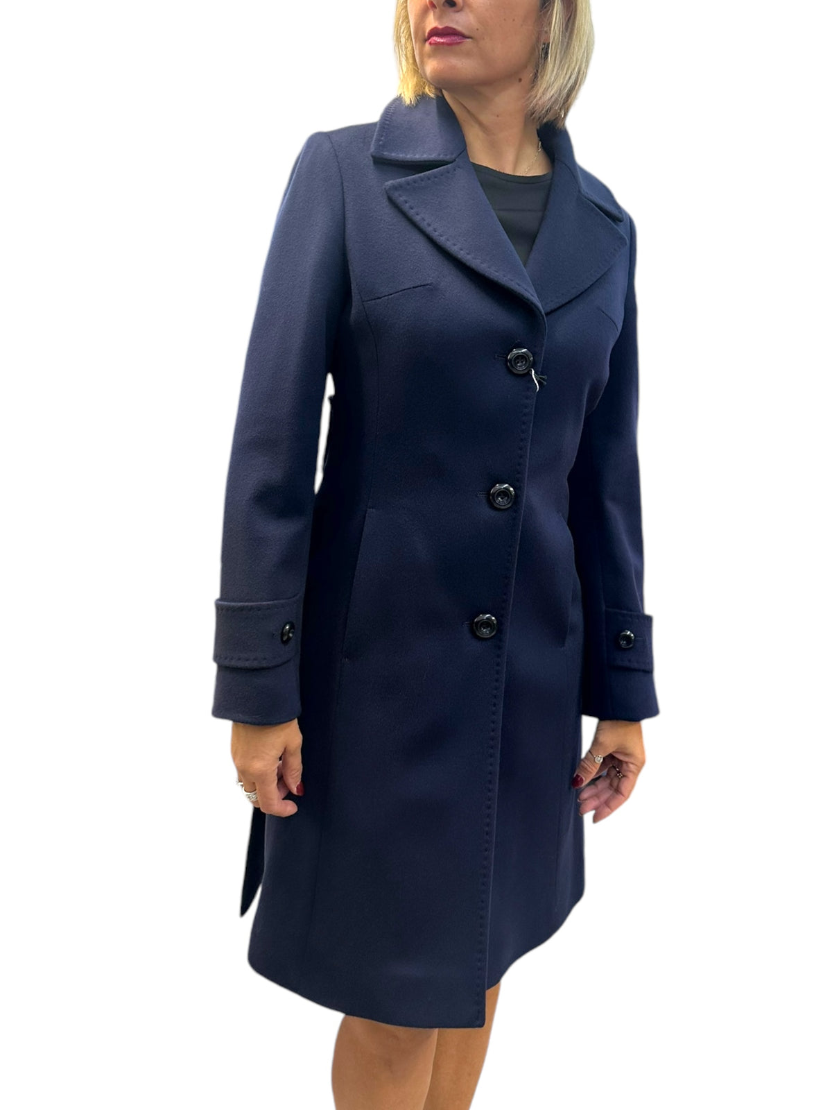 LORO PIANA Cappotto blu con spacchetti