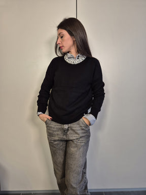 Maglioncino treccia cachemire e lana