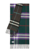 BURBERRY Sciarpa check verde e grigia cashmere
