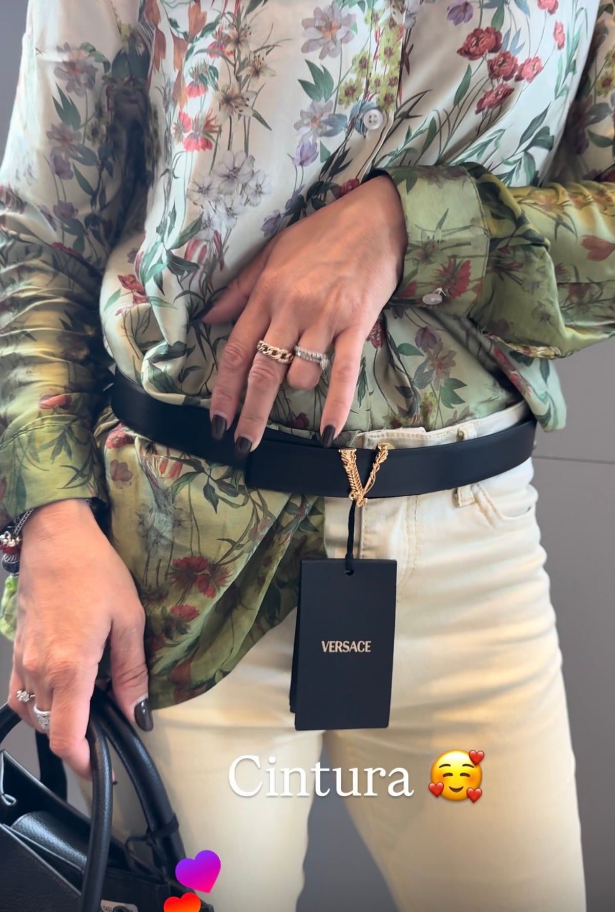 VERSACE Cintura VIRTUS nera