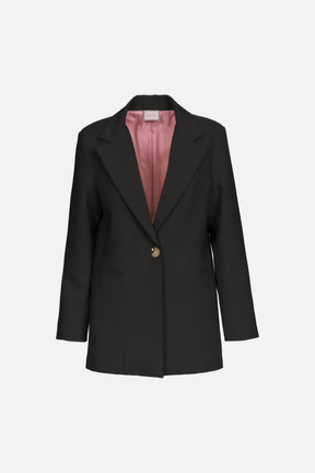 Giacca blazer colore nero bottone oro