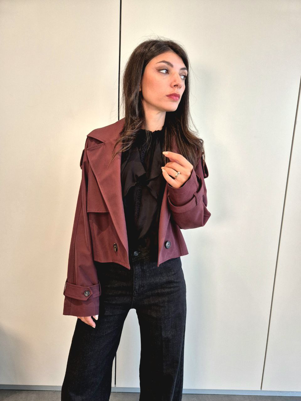 Trench crop vari colori
