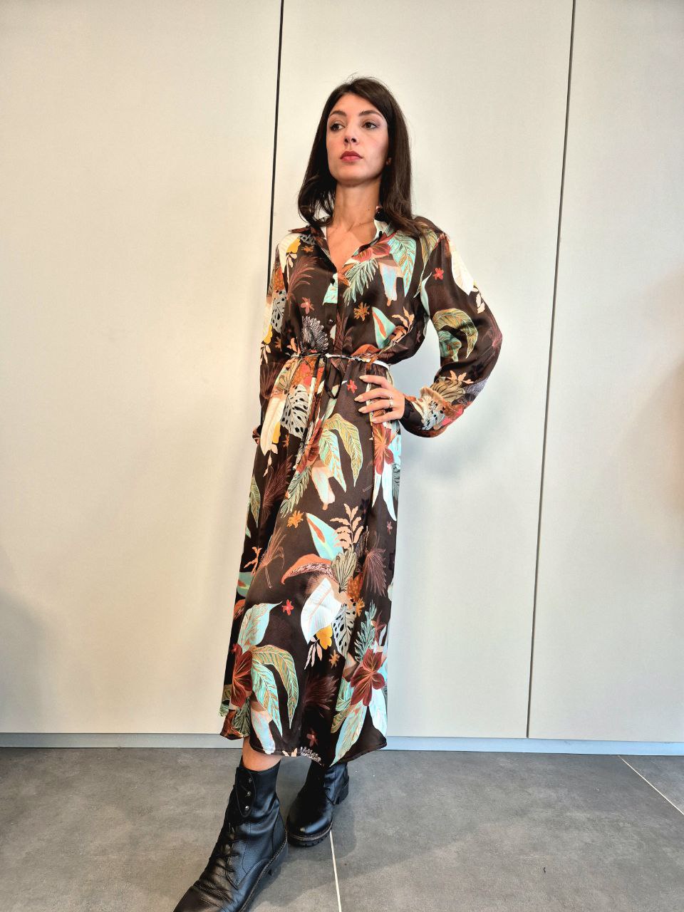 Abito foliage marrone