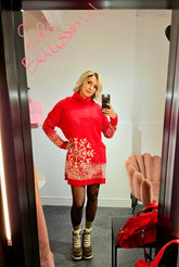 Mini dress Rosso fiocco neve