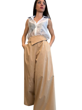 Pantaloni palazzo con patta