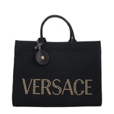 VERSACE Borsa nera grande con tracolla