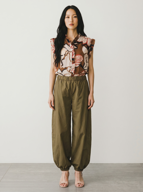Pantaloni cotone elastico in vita
