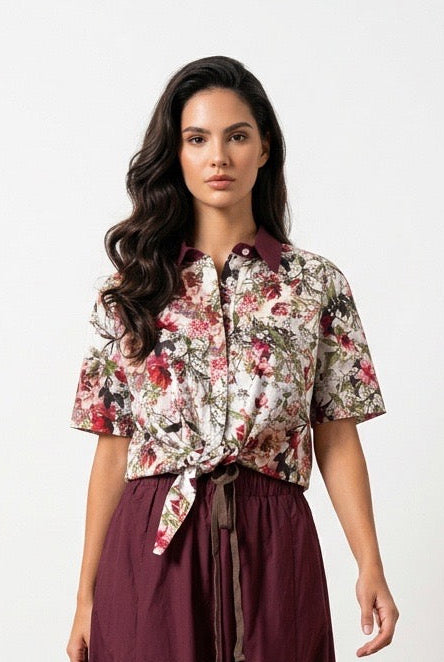 Camicia corta flora