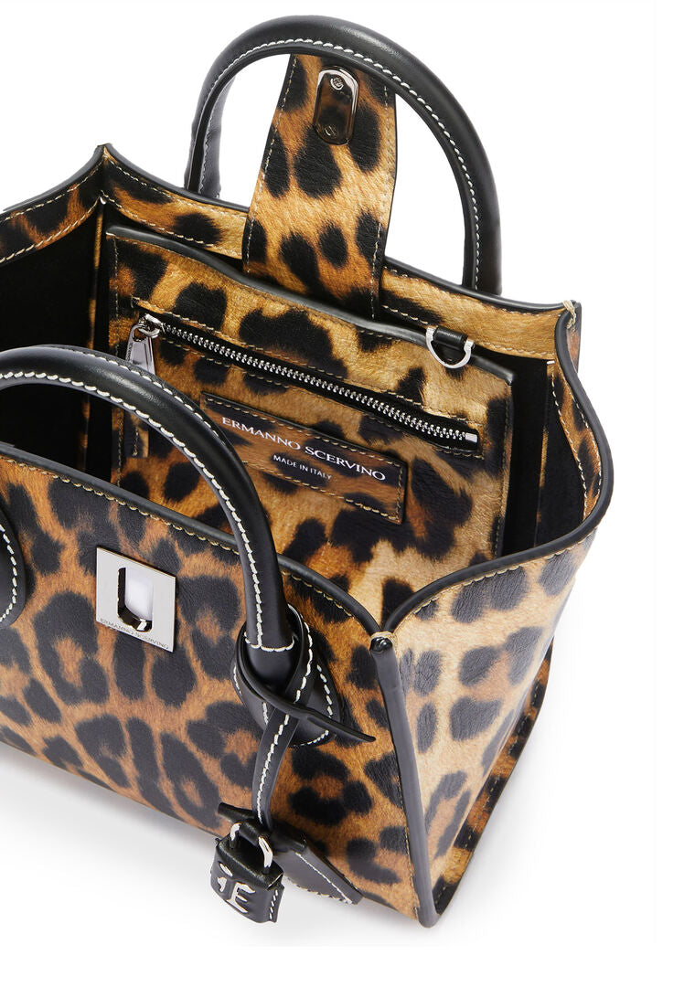 ERMANNO SCERVINO Borsa animalier con lucchetto