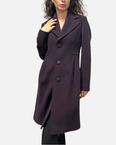 Cappotto viola in cashmere e lana