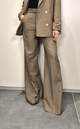 Pantaloni comodi palazzo stampa vichy bordeaux