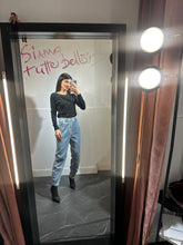 Jeans momfit argento