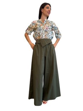 Pantaloni palazzo con patta