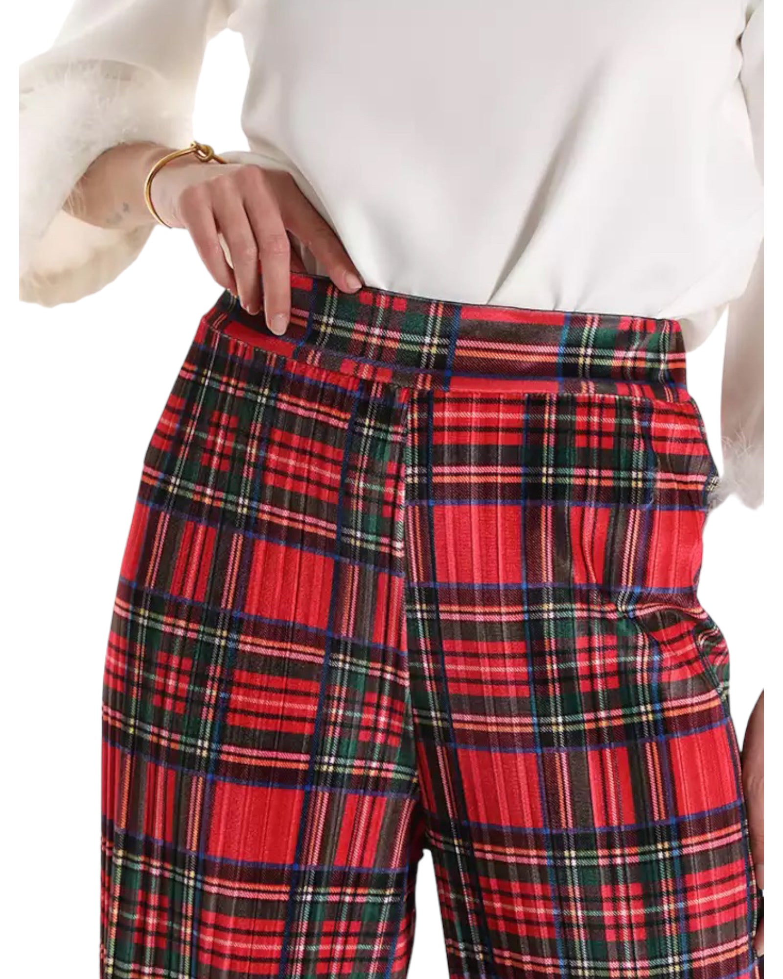 Pantaloni palazzo scozzesi