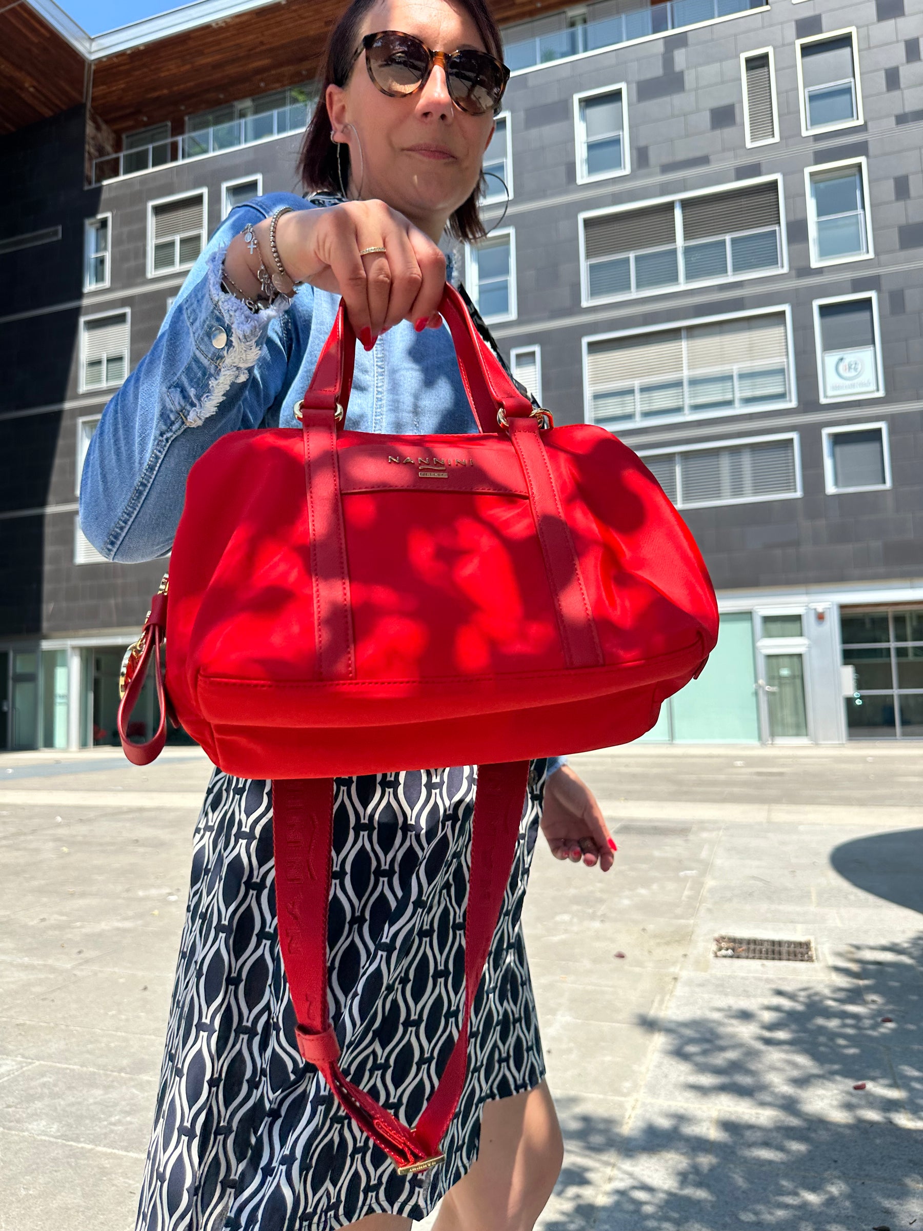 NANNINI Borsa Liberty doppia funzione Rossa