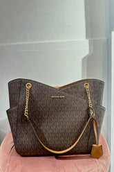 MICHAEL KORS Borsa Jet Set Travel Chain Monogram brown